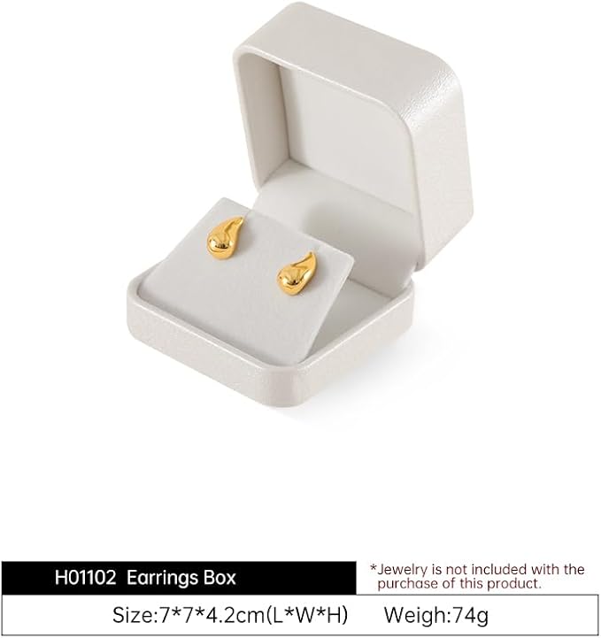 Earring Box, Leather Earring Gift Box,Premium Earring Boxes For Jewelry Gift,Luxury Earring Boxes (White)