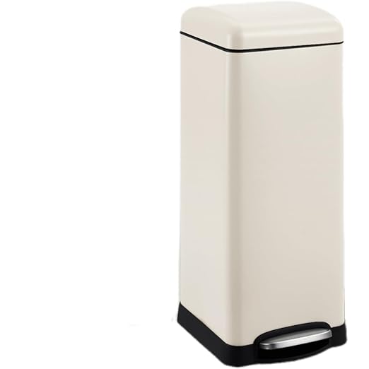 30 Liter/8 Gallon Kitchen Trash Can, Fingerprint-Proof Stainless Steel Garbage Can with Soft Close Lid, Foot Pedal, Removable Inner Bucket for Home, Office, Bedroom, Bathroom, Beige