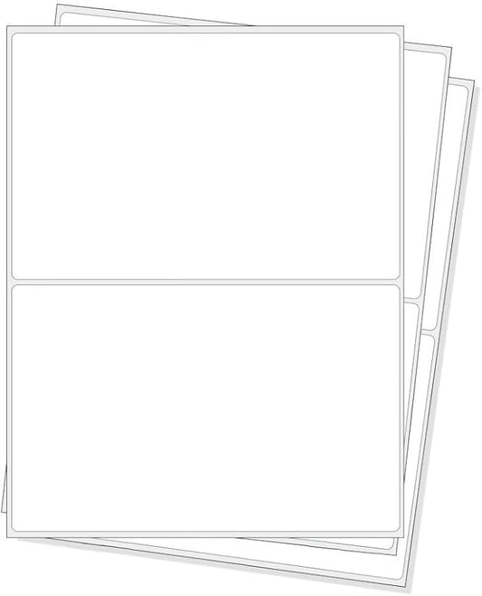 RBHK Half Sheet Self Adhesive Shipping Labels for Laser & Inkjet Printers, 8000 Labels, Rounded Corner (4000 Sheets)