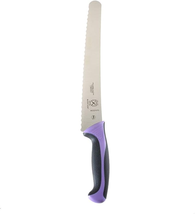 Mercer Culinary Millennia Color Handle Cutlery 10" Bread Knife (Wavy Edge Wide) Purple