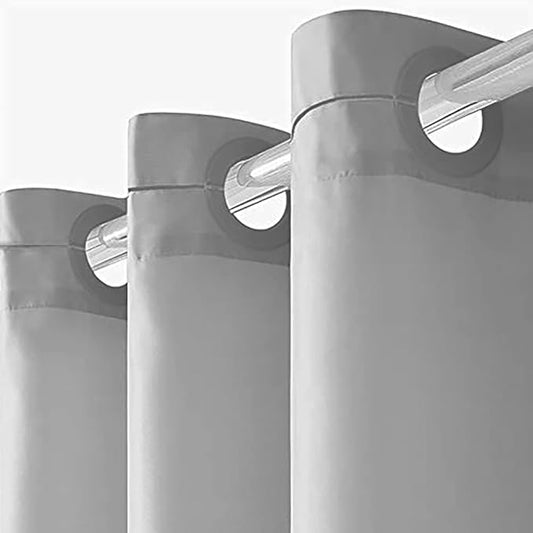 Furlinic No Hook Stall Shower Curtain Fabric,48" Wide Small Narrow Bathroom Curtain with 6 Plastic Built-in Grommets,Waterproof & Machine Washable,Hotel Style,Light Grey,48x84 Inch
