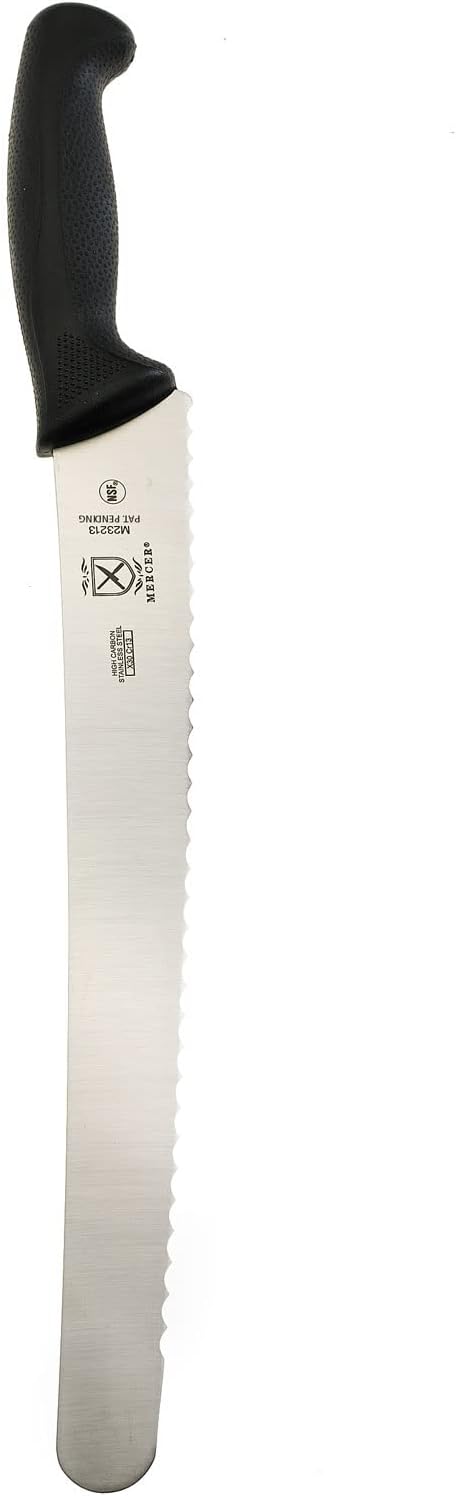 Mercer Culinary M23213 Millenia Black Handle, 12-Inch Wavy Edge, Brisket Knife