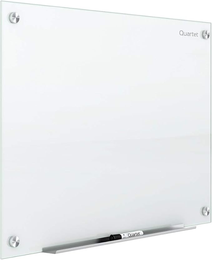 Quartet Glass Whiteboard, Non-Magnetic Dry Erase White Board, 3' x 2', Includes Accessory Tray, 1 Marker and 2 Glass Board Magnets, White Surface, Infinity (G3624NMW)