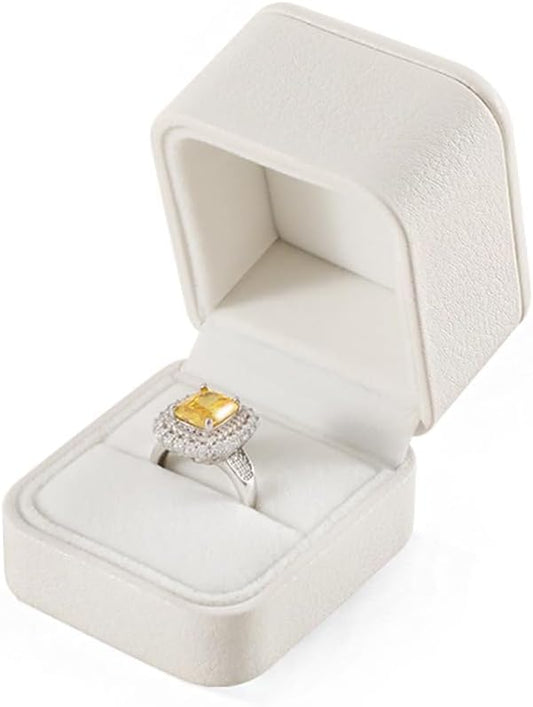 Ring Boxes, Leather Ring Jewelry Box,Ivory Ring Box For Jewellery Store，Luxury Jewelry Gift Box，Premium Ring Holder Box