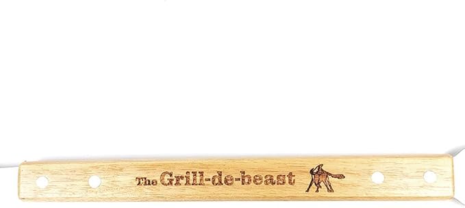 Grill-de-beast Stainless Steel Grill Fork with Engraved Wood Handle & Bottle Opener – 18" Long BBQ Tool for Grilling, Turning & Checking Doneness.