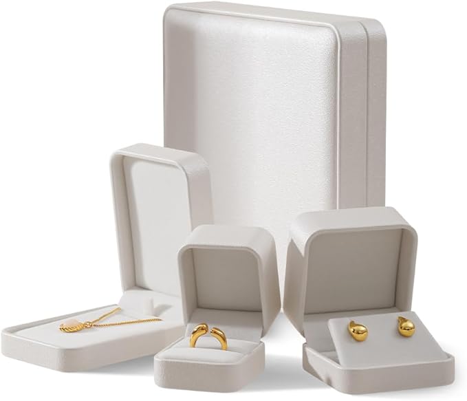 Necklace Box, Leather Gift Box,Premium Jewelry Boxes,Luxury Necklace Boxes For Jewelry Gift,Pendant (White)