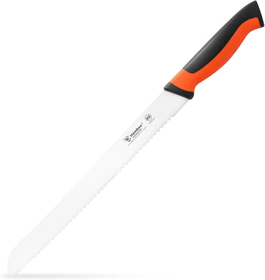 12-Inch Serrated Bread Knife, Premium High Carbon Stainless Steel Blade Knife for Bread with Ergonomic Handle, NSF Certified, DT-30 Series, Orange
