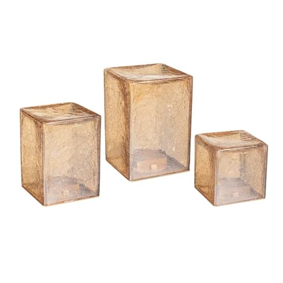 Eveergren LED Glass Cubes and Spheres Towers, Set of 3