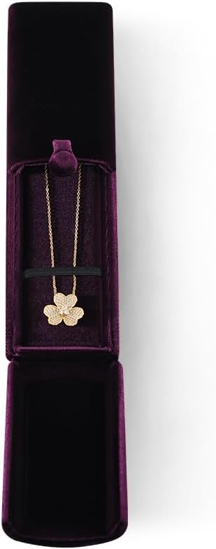 Bracelet Jewelry Box，Velvet Gift Boxes for Women，Men Valentine Necklace Long Display Cases (Purple)