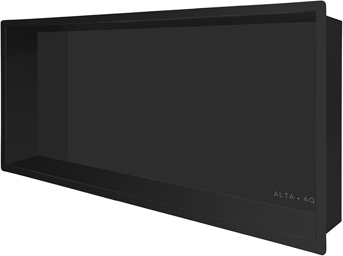 Shower Niche Lightweight Stainless Steel Easy Install Tile Needed Wall Niche Recessed Shower Shelf for Bathroom Storage (Matte Black, 13"x25")