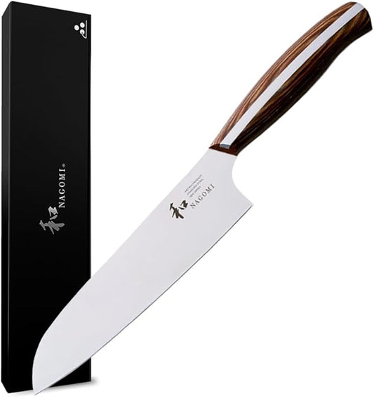 NAGOMI] 7-Inch All-Purpose Knife for Meat, Fish, Vegetables | Professional-Quality Japanese SANTOKU Kitchen Knife with Ergonomic Handle | Stainless Steel Ultra Sharp | Gift Box