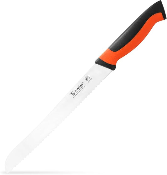 10-Inch Serrated Bread Knife, Premium High Carbon Stainless Steel Blade Knife for Bread with Ergonomic Handle, NSF Certified, DT-30 Series, Orange
