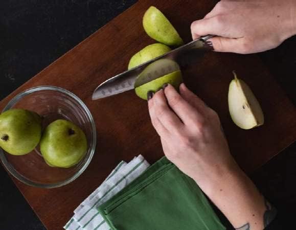 7-Inch Santoku Knife – Ultra-Sharp German High Carbon Stainless Steel, Full Tang, Ergonomic Handle, Multipurpose Kitchen Knife for Chopping, Slicing, and Dicing, Cream