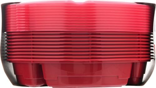 GoodCook Meal Prep Containers Set Microwave & Dishwasher-Safe Round Food Organizers with Labeled Compartments BPA-Free Food Storage Set with Snap Shut Lids Portion Control, 10-Pieces, Red