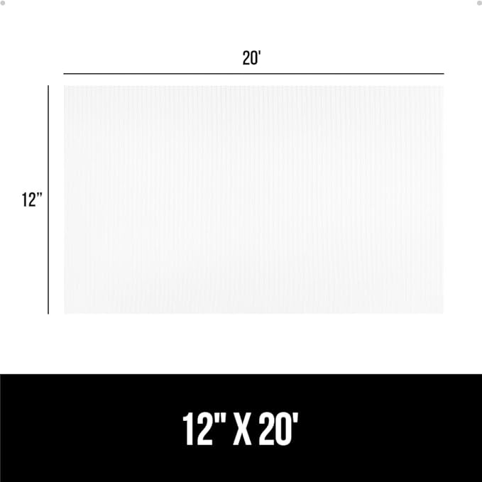 GORILLA GRIP DuraGuard Shelf Liner, Pack of 2 12x20, Non-Adhesive Cabinet Liners for Kitchen Drawers, Shelves, Refrigerator, Pantry Storage, Bathroom, Durable Waterproof BPA Free Ribbed Plastic, Clear