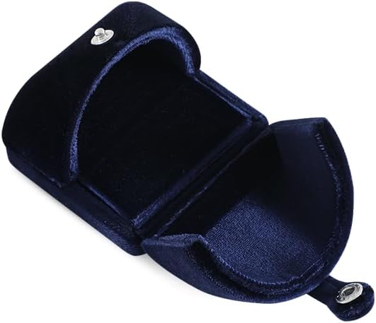 Velvet Ring Box，Engagement Jewelry Gift Boxes Holder for Women,Ceremony Rings Display for Proposal,Wedding Day Case (Blue)