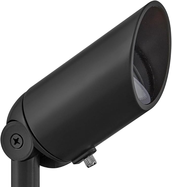 Hinkley Landscape 1536SK-LL Spot Light - Aluminum, 4w MR16 LED Bulb, Wiring Kit, and Ground Spike Included, 12v, Safe for Wet Conditions - Satin Black Finish with Clear Glass Lens