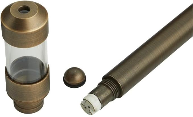 VOLT Max Spread 12V Solid Brass Mini Path Light (15" Tall, 9" Shade) with 3W 2700K Warm White G4 LED Bulb for Low Voltage Landscape Lighting on Outdoor Pathway, Walkway, Garden, Driveway or Patio