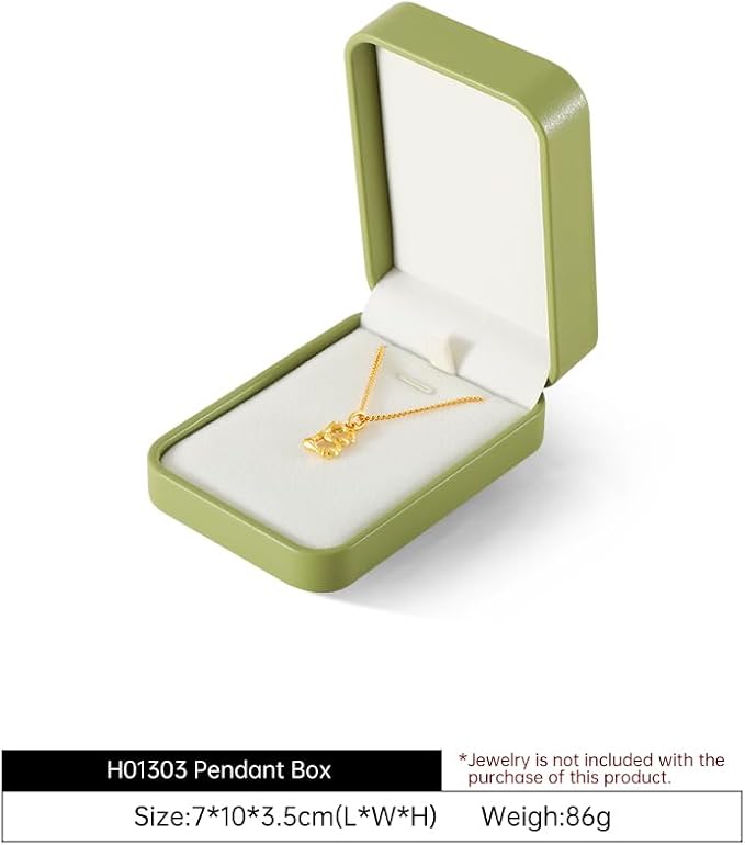 Necklace Jewelry Box, Leather Jewelry Box For Men,Premium Small Gift Boxes,Luxury Jewelry Gift Boxes For Necklaces (Green)