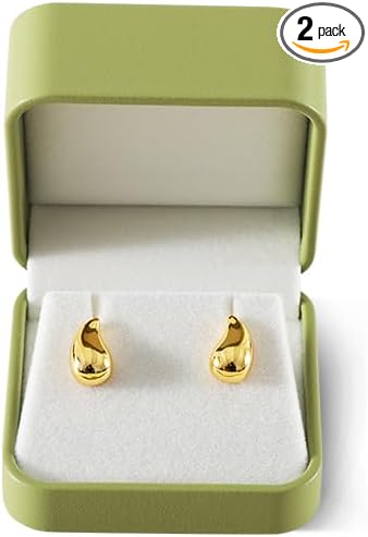 Earring Case, Leather Jewelry Box For Earrings, Luxury Gift Boxes For Jewelry (Green)