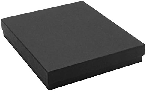 TheDisplayGuys - 25-Pack #65 Cotton Filled Cardboard Paper Jewelry Boxes Gift Case - Matte Black (6.2" x 5.2" x 1.1") - for Shipping or Storage