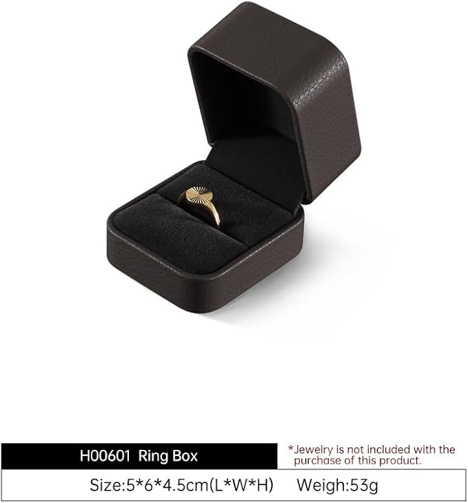 Ring Box, Leather Ring Case,Premium Mens Jewelry Box,Luxury Ring Box For Proposal,Brown Ring Boxes