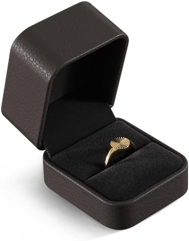 Ring Box, Leather Ring Case,Premium Mens Jewelry Box,Luxury Ring Box For Proposal,Brown Ring Boxes