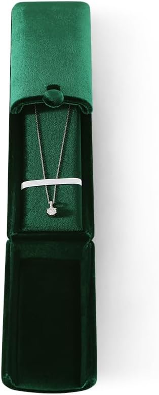 Bracelet Jewelry Box，Velvet Gift Boxes for Women，Men Valentine Necklace Long Display Cases (Green)