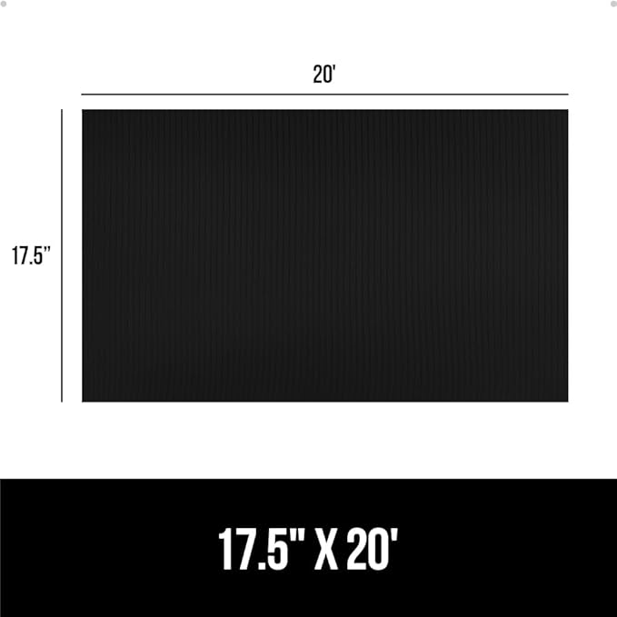 GORILLA GRIP DuraGuard Shelf Liner, 17.5x20 Non-Adhesive Cabinet Liners for Kitchen Drawers, Shelves, Refrigerator, Pantry Storage, Bathroom Closet, Durable Waterproof BPA Free Ribbed Plastic, Black