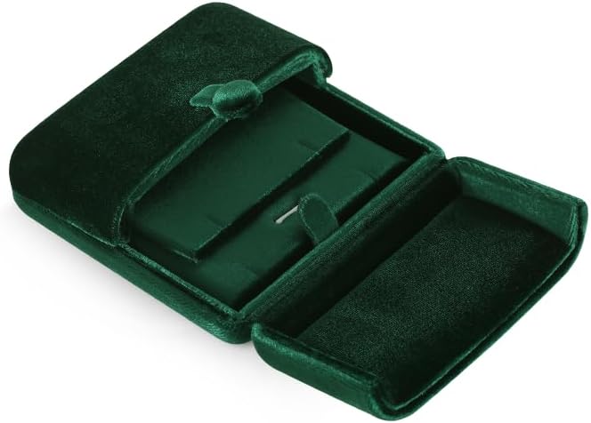 Necklace Jewelry Box，Velvet Earring Gift boxes Display，Valentine Necklaces Holder for Women，Men Earrings Storage Cases (Green)