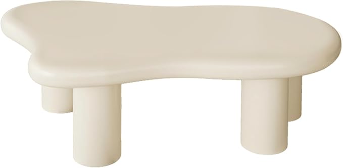40 Inch Cloud Shaped Coffee Table for Living Room Beige