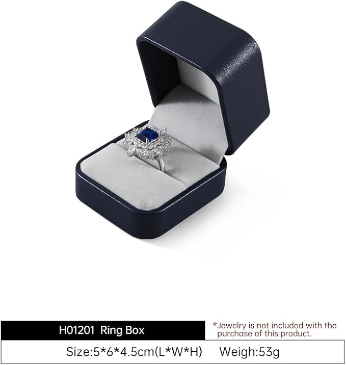 Ring Box, Leather Ring Case,Premium Mens Jewelry Box,Luxury Ring Box For Proposal,Blue Ring Boxes