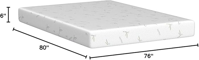 IULULU King Mattress in a Box, 6 Inch Memory Foam Mattress with Breathable Bamboo Cover, Green Tea King Size Mattress Made in USA for Cool Sleep, Medium Firm, CertiPUR-US Certified