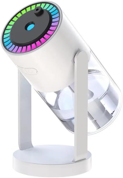 USB portable & adjustable humidifier with 7 colors Starry Sky Led, Car and Home use (White)