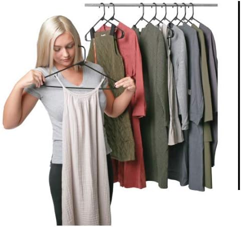 Sharpty Plastic Hangers Clothes Hangers for Clothing, Closet, Coats & Shirts - Durable, Thick, Tough & Space Saving - for Everyday Standard Use, Room Essentials & Basics - 20 Pack - Black