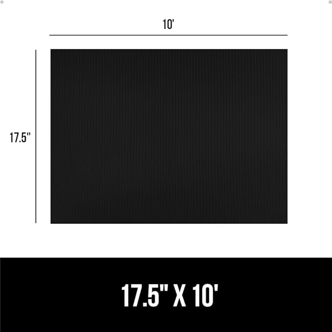 GORILLA GRIP DuraGuard Shelf Liner, Non-Adhesive Cabinet Liners for Kitchen Drawers, Shelves, Refrigerator, Pantry Storage, Bathroom Closet, Durable Waterproof BPA Free Ribbed Plastic, 17.5x10 Black