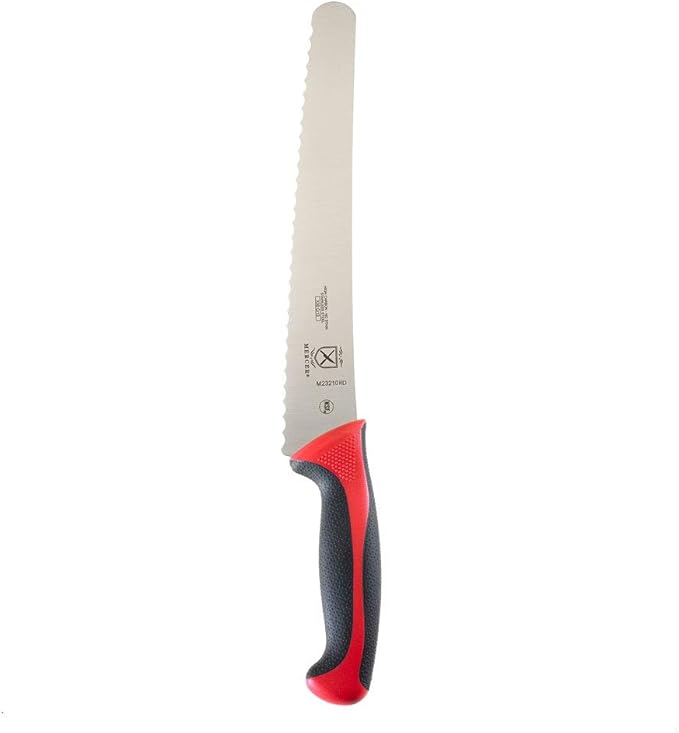 Mercer Culinary Millennia Color Handle Cutlery 10" Bread Knife (Wavy Edge Wide) Red