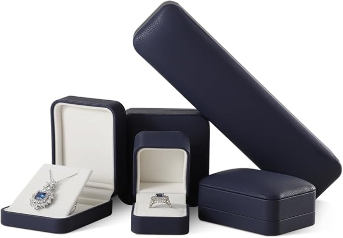 Leather Ring Display Box - Luxury Gift Box for Wedding, Anniversary & Premium Jewelry