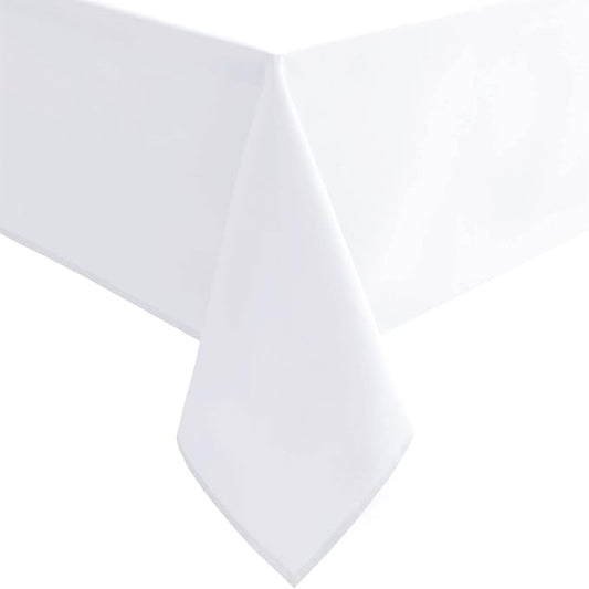 Hiasan White Rectangle Tablecloth - Waterproof Washable Polyester Fabric Table Cloth for Buffect Dining Birthday Party Wedding, 70 x 108 Inch