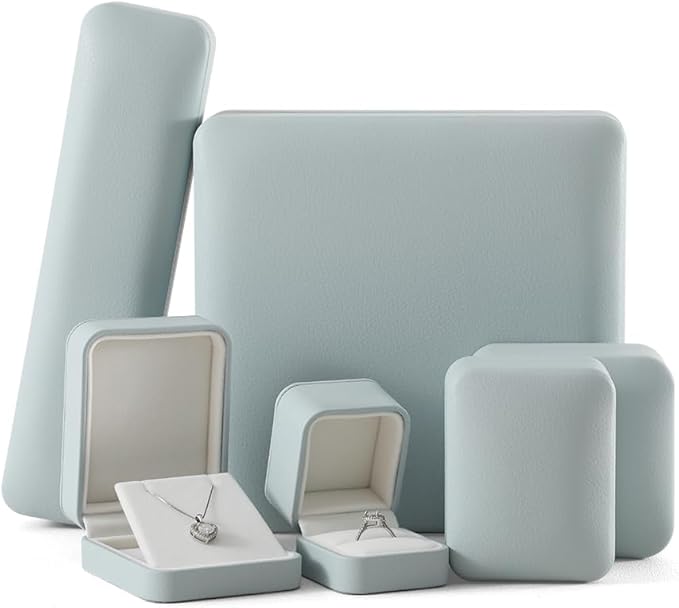 Engagement Ring Box Leather Jewelry Gift Boxes,Teal Jewelry Box,Luxury Engagement Ring Boxes，Premium Jewelry Box For Rings