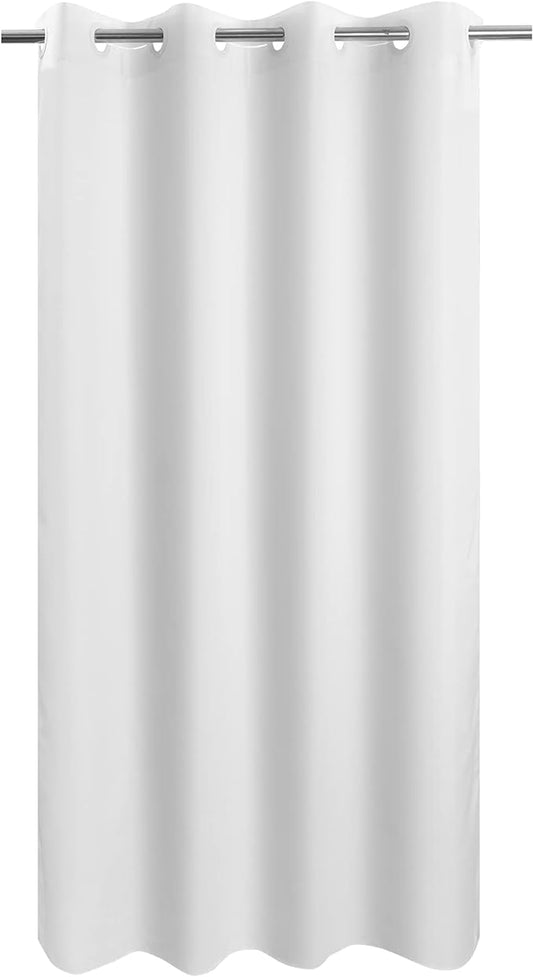 River Dream No Hook Microfiber Shower Curtain 54" Wide - Soft Stall Size Hotel Style Fabric Shower Curtain for Bathroom, Waterproof & Machine Washable, White, 54x74