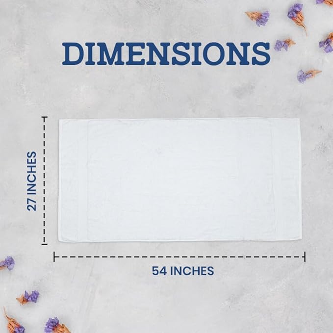 Casa Lino White Bath Towels Set of 4 (54" x 27") - Large Bathroom Towel Set - 100% Cotton Towels for Bathroom - Highly Absorbent & Quick Dry Bath Towel Multipack - New Apartment Essentials