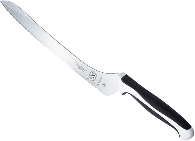 Mercer Culinary Millennia Color Handle Cutlery 9" Offset Bread Knife (Wavy Edge) White