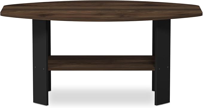 Furinno Simple Design Coffee Table, Columbia Walnut/Black