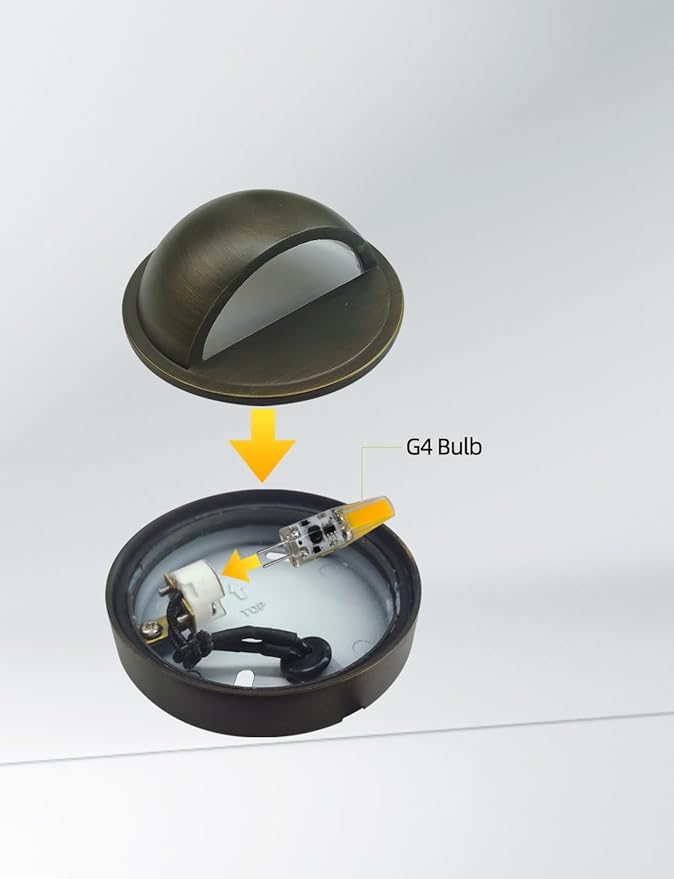 COLOER LED Deck Lights, Low Voltage IP65 Waterproof Landscape Lighting, Brass Step Railing Fence Light, Outdoor Fence Lights, Landscape Pathway Light, 72 inch Wired (10-Pack with Bulb)