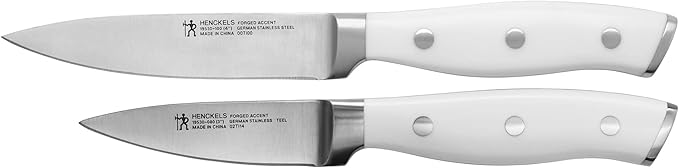 HENCKELS Forged Accent Razor-Sharp 2-pc Paring Knife Set, White Handle, German Engineered Informed by 100+ Years of Mastery