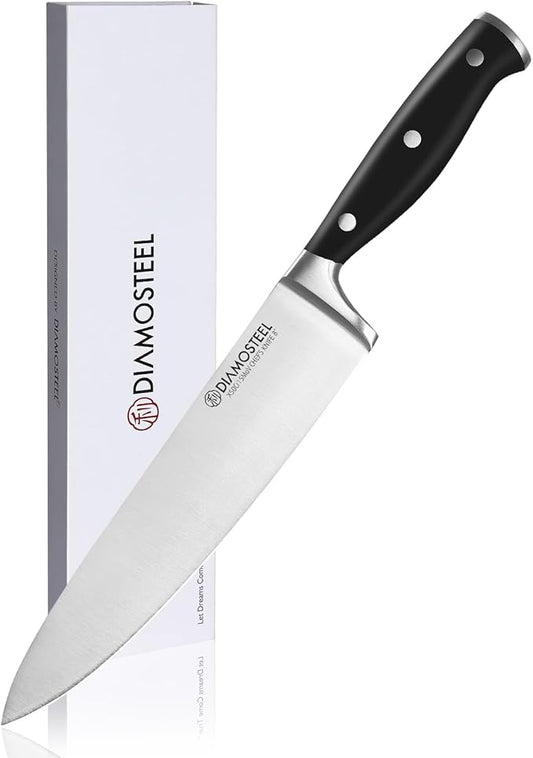 Chef's Knife, Premium 8-Inch Kitchen Knife 5CR15MOV High Carbon Stainless Steel with Ergonomic ABS Handle, Cooking Knife for Cutting, Slicing & Dicing, Ideal Presents for Any Occasion