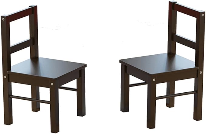 UTEX Child's Wooden Chair Pair for Play or Activity, Set of 2, Espresso …