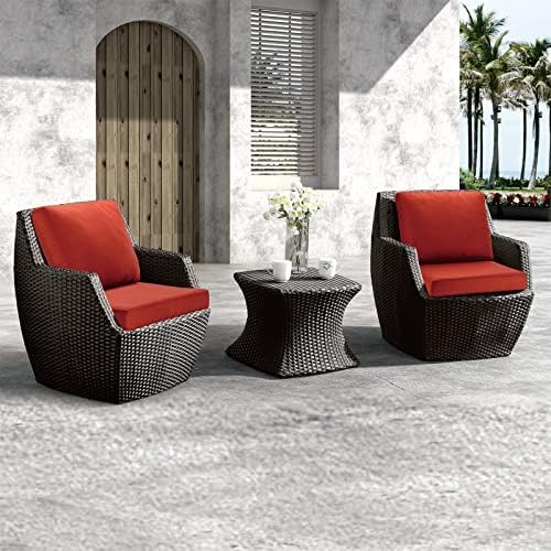 JMGBird Outdoor Cushion Tufted Pillow, Deep Seat Outdoor Chair Cushion 22"x22" Patio Cushions for Outdoor Furniture, Red