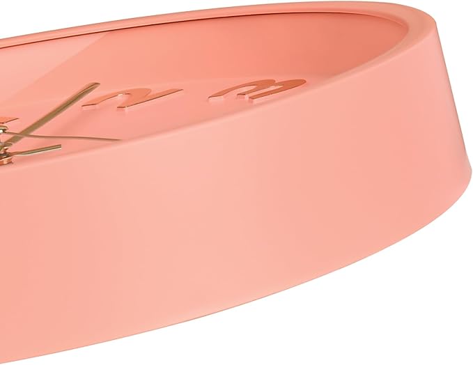 Pink Wall Clock 10 Inch Battery Operated Analog Easy to Read for Kids/Women/Girls Bedroom Home,Large 3D Numbers